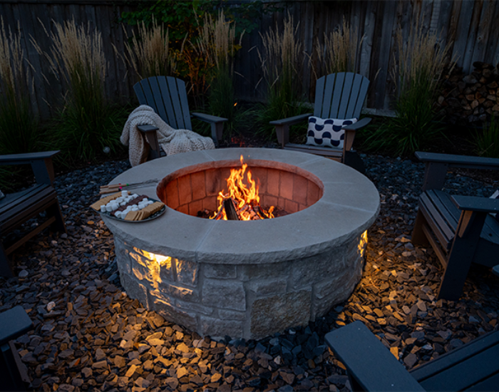 Backyard fall firepit