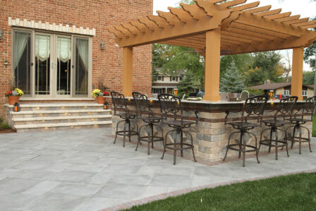 Pergola Over Stone Kitchen