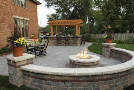 Backyard Stone Circular Fire Pit