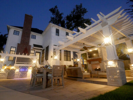 Back Pergola White Lights