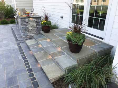 Back Steps with Planters