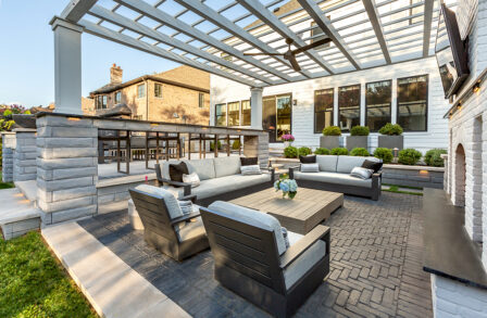 Sunset White Open Pergola Space