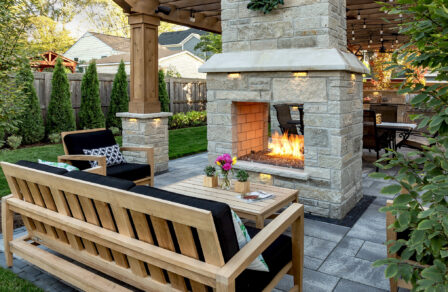 Outdoor Fireplace Seating 4