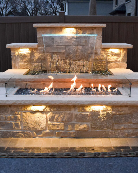 Lighting and Sound Fire Water Light Feature Close