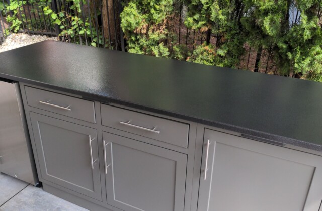 Aluminum Cabinetry with aluminum countertop